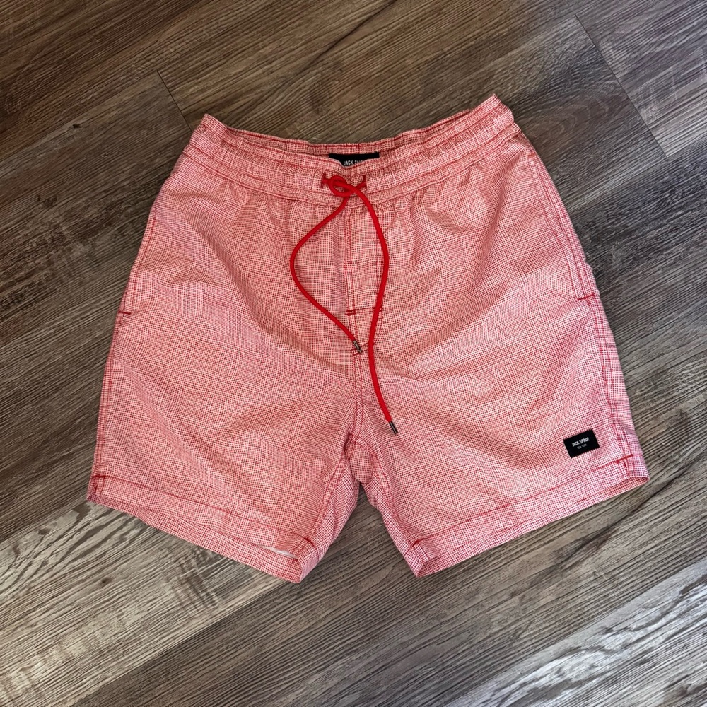 Jack Spade New York Red & White Swim Board Shorts Size S/P